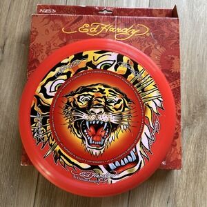 ED HARDY FRISBEE Orange Tiger  Original Box Ultimate Sport Disc 11 Inches RARE
